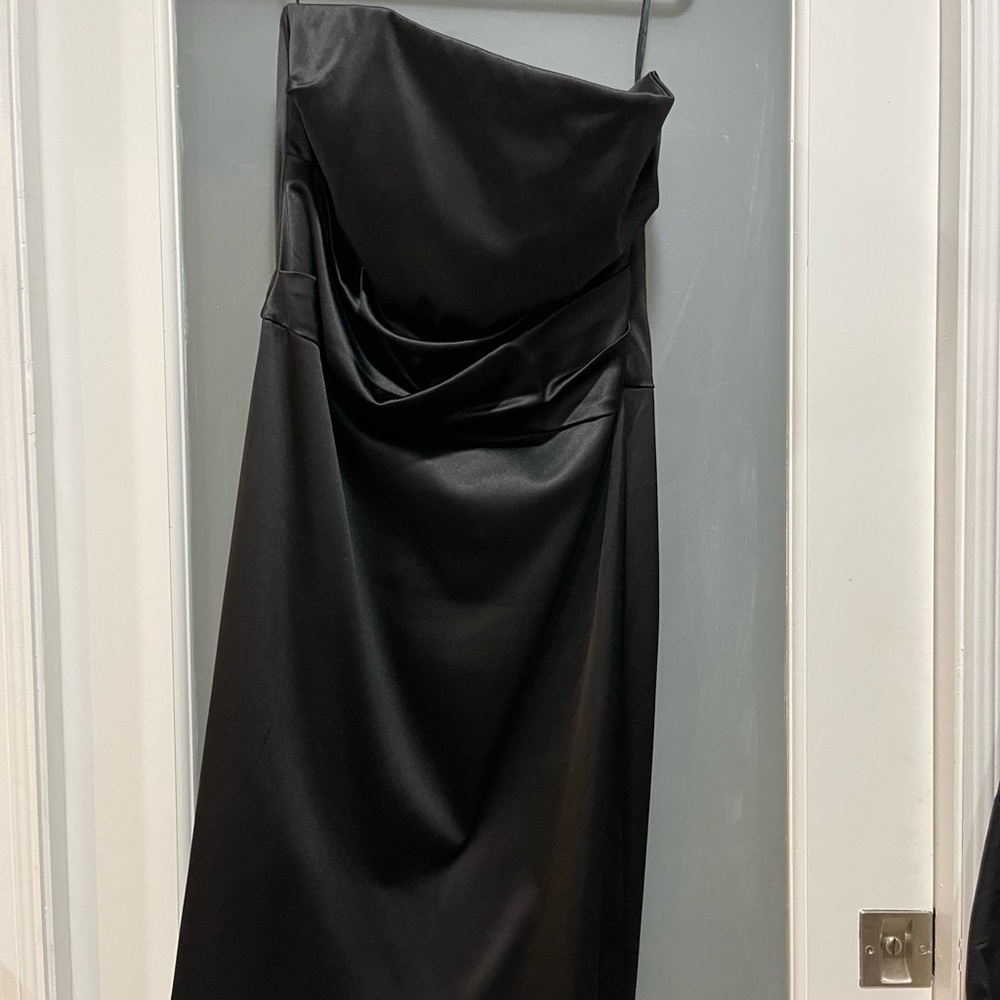 White House Black Market Satin Black Dress